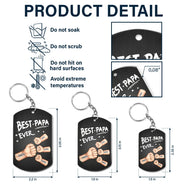 Best Dad Grandpa Ever Fist Bump - Personalized Aluminum Keychain