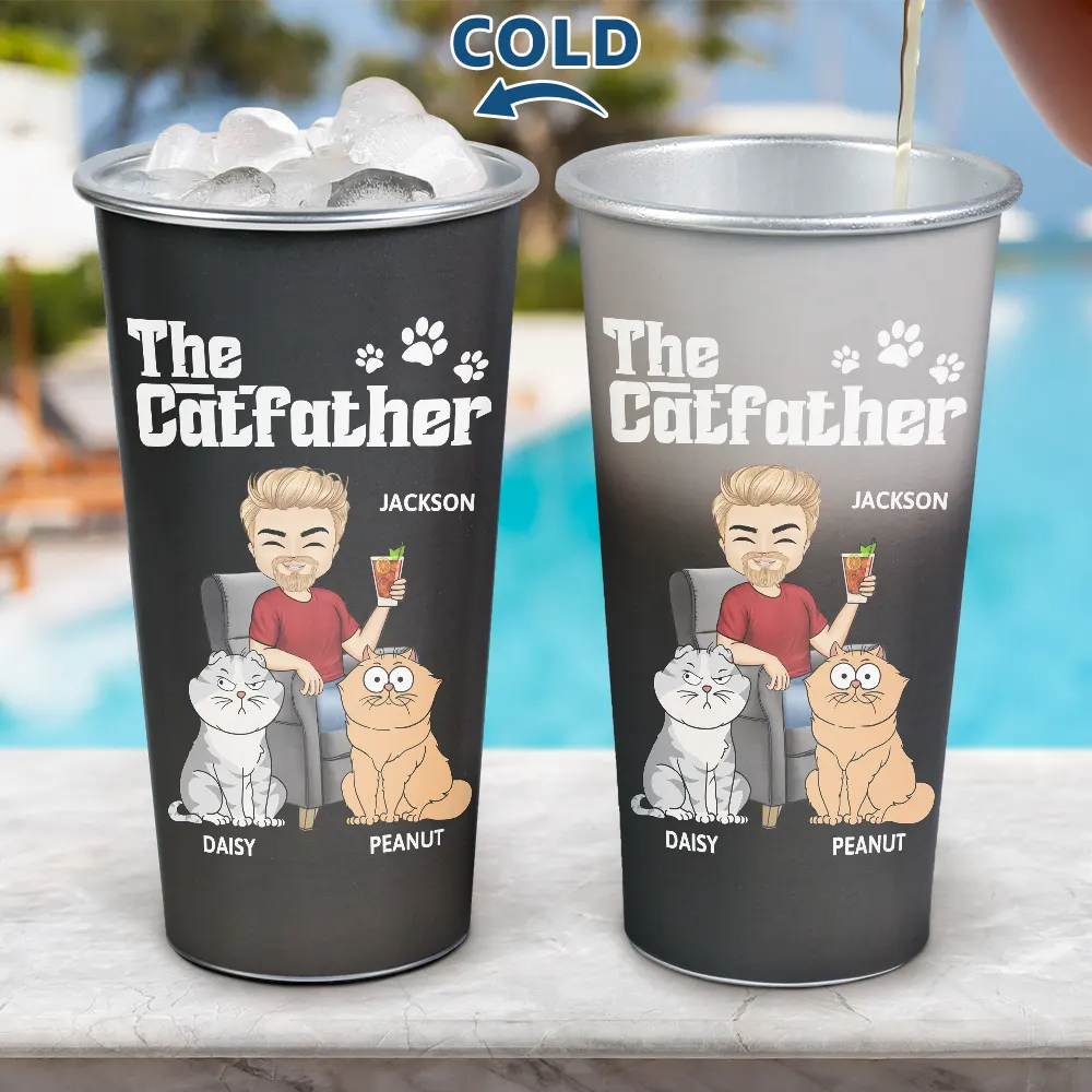 The Catfather The Catmother - Personalized Aluminum Color Changing Cup