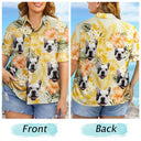 Custom Photo Family Pet Face Tropical Background - Personalized Hawaiian Shirt