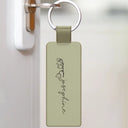Birth Month Flowers Sketch Bloom Where You're Planted - Personalized Custom Shaped Leather Keychain