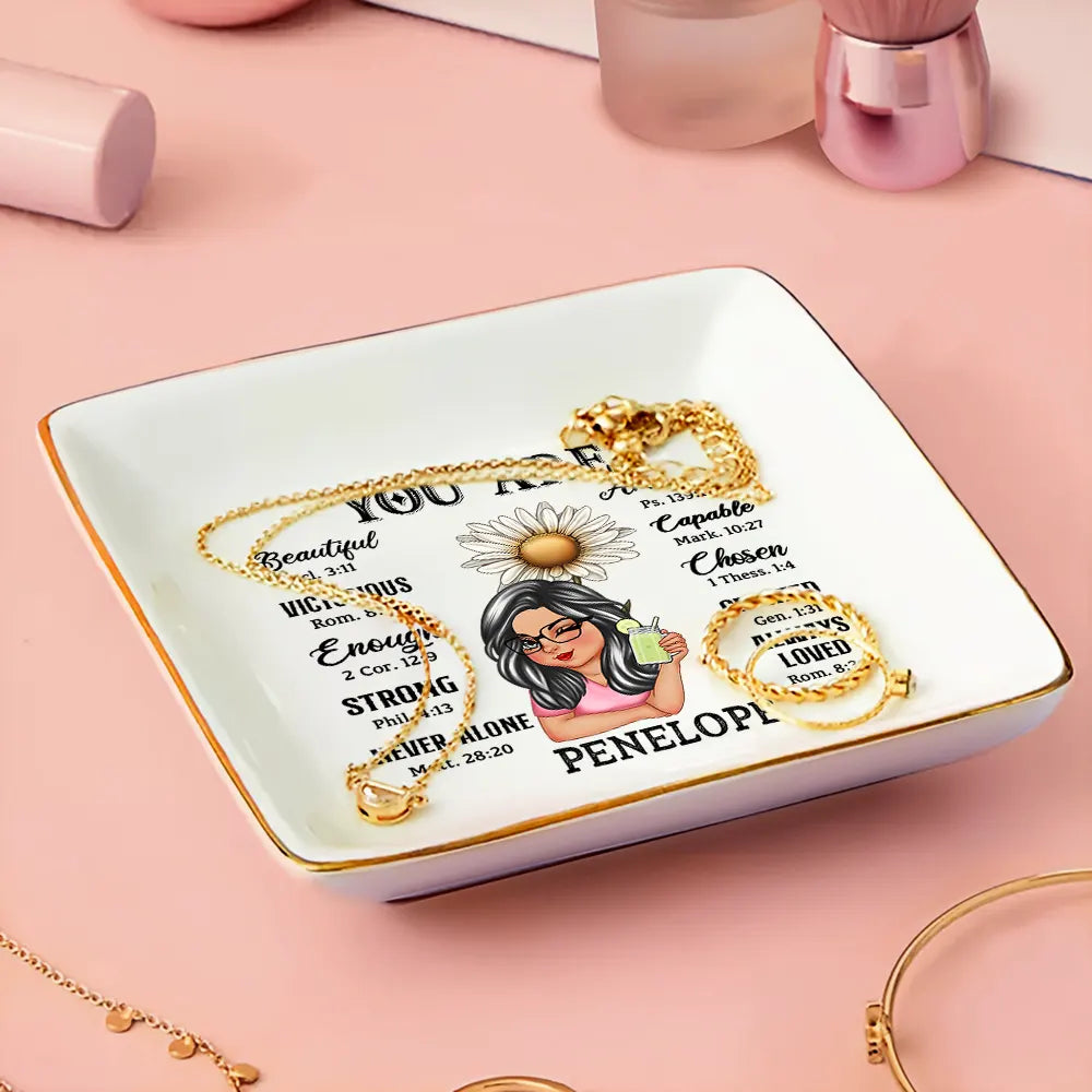 You Are Beautiful Victorious Enough Women - Personalized Ring Dish