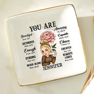 You Are Beautiful Victorious Enough Women - Personalized Ring Dish