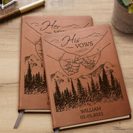 Wedding Couple Bride & Groom Vows - Personalized Leather Journal