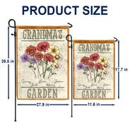 Birth Flowers Bouquet Grandma's Garden - Personalized Flag