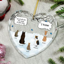 They Still Talk About You Memorial Dog Cat - Personalized Heart Shaped Glass Ornament