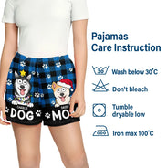 Pet Lovers, Pet Mom, Pet Dad, Dog Lovers, Cat Lovers - Dog Mom Dog Dad Plaid Pattern - Personalized Pajama Shorts