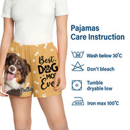 Pet Lovers, Pet Mom, Pet Dad, Dog Lovers, Cat Lovers - Custom Photo Best Dog Dad Mom Ever - Personalized Pajama Shorts