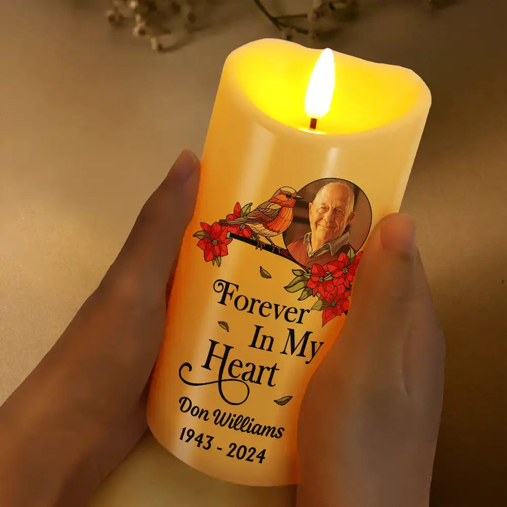 Family, Parents, Gift For Grandparents, Gift For Sibling - Custom Photo Memorial I'm Always With You - Personalized Flameless LED Candle