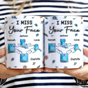 Gift For Sibling, Gift For Sisters, Gift For Brothers, Gift For Bestie - Long Distance Besties Never Too Far To Have Coffee Together - Personalized 3D Inflated Effect Printed Mug, Personalized White Edge-to-Edge Mug
