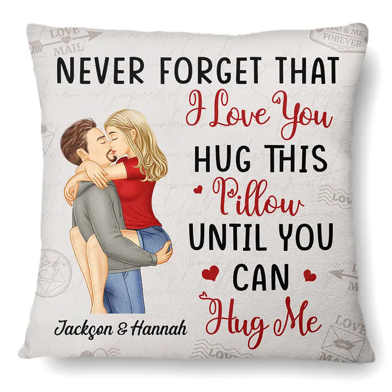 Gift For Couples, Gift For Husband, Gift For Wife, Gift For Boyfriend, Gift For Girlfriend  - Hug This Pillow Until You Can Hug Me Couples Vintage - Personalized Pillow

