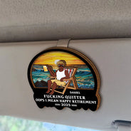 Retirement, Gift For Grandparents, Parents, Gift For Yourself, Gift For Men, Gift For Women, Gifts For Colleagues - Oops I Mean Happy Retirement - Personalized Custom Shaped Car Visor Clip

