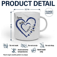 Gift For Grandma, Gift For Mother - Mom Grandma Sweethearts - Personalized Marble Mug
