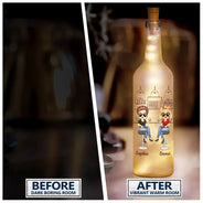 Gift For Bestie - Heres To Another Year Of Bonding Over Alcohol Chibi Bestie - Personalized Bottle Light
