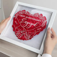 Gift For Couples, Gift For Husband, Gift For Wife - Couple First Anniversary As Mr. & Mrs. - Personalized Flower Shadow Box
