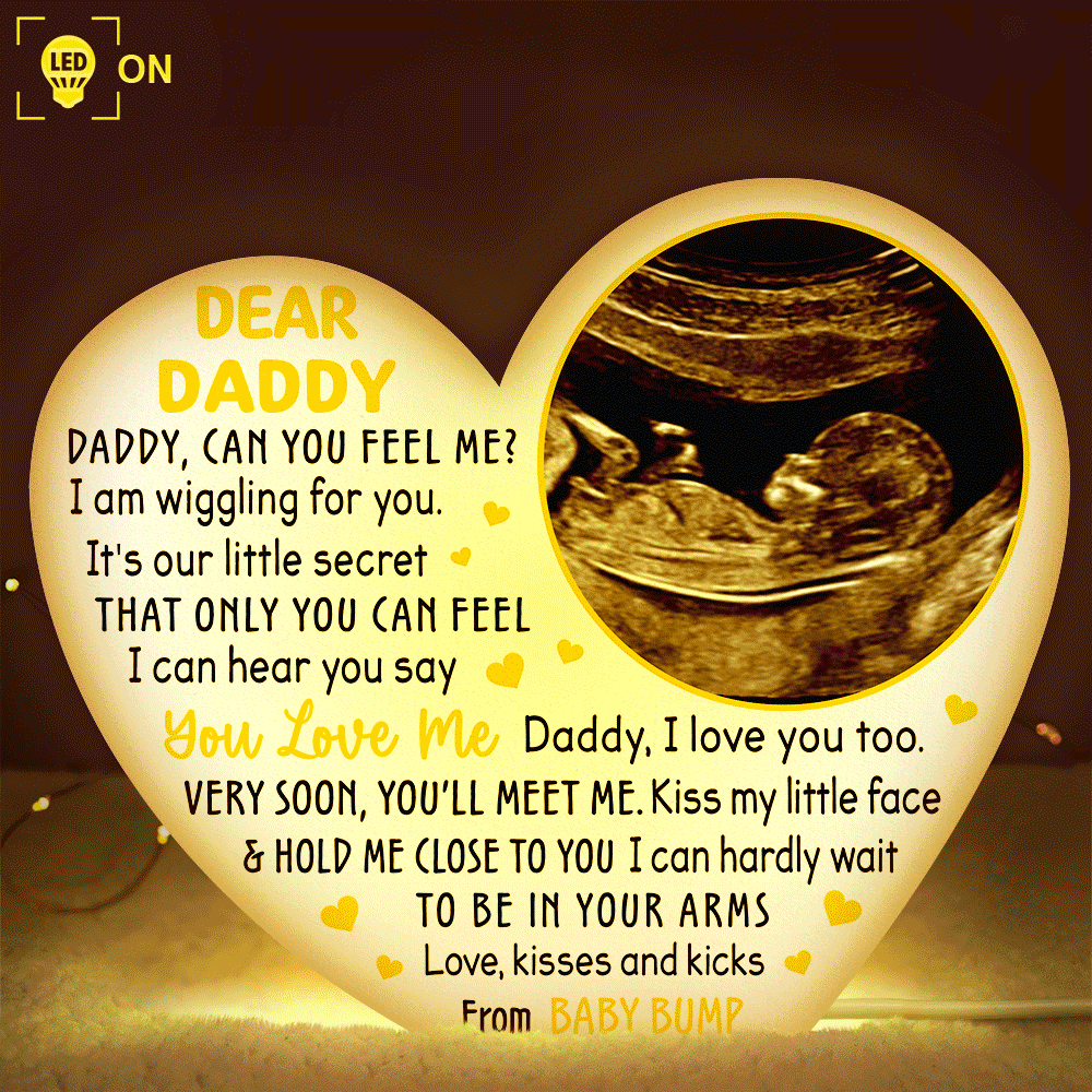 New Dad, Pregnant Mom - Custom Photo Dear Mommy Daddy Love From The Bump - Personalized Custom Shaped Light Box