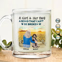 Pet Lovers, Happy, Dog Lovers, Dog Mom, Dog Dad - A Bond That Can't Be Broken Dog Mom Dog Dad - Personalized Glass Mug