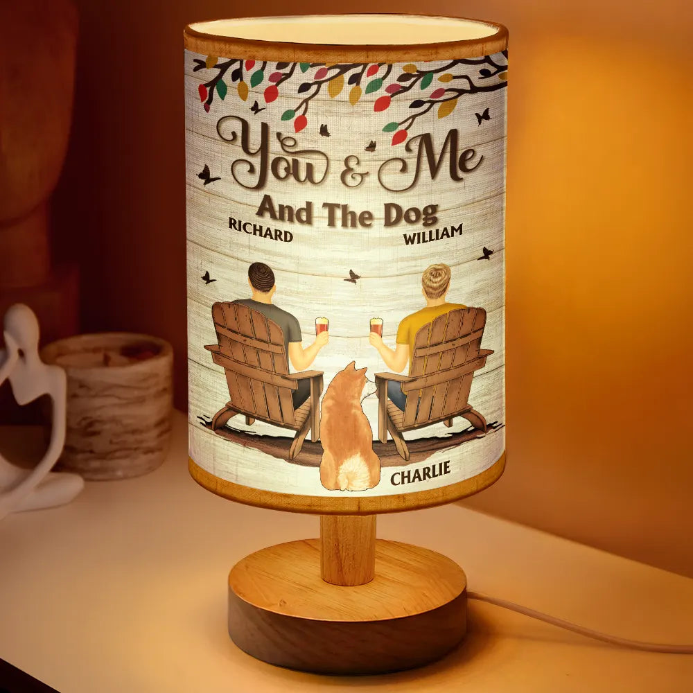 You And Me And The Dogs - Personalized Fabric Lamp