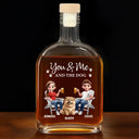 Dog Lovers,Dog Couple,Happy - You And Me And The Dogs - Personalized Whiskey Bottle