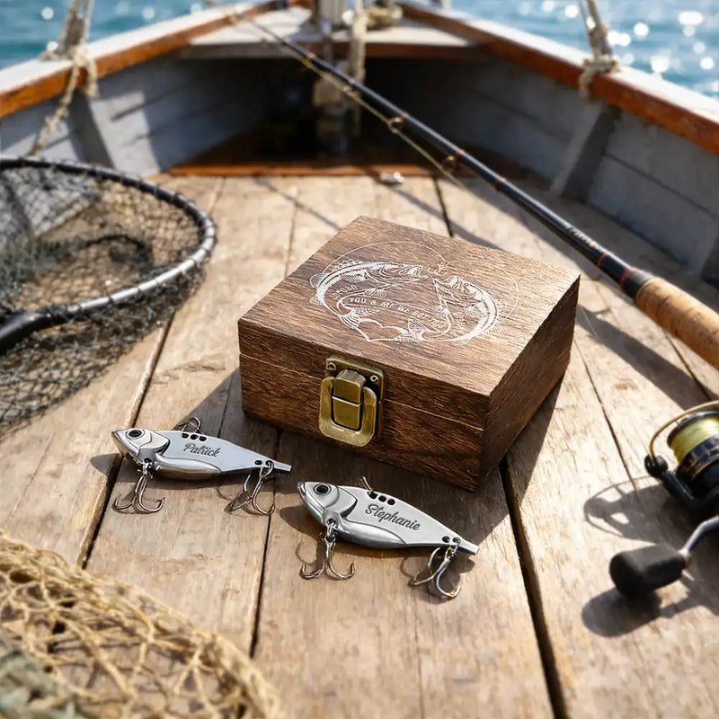 Fishing,Gift For Husband,Gift For Couples,Gift For Wife,Gift For Boyfriend,Gift For Girlfriend,Love - You And Me We Got This - Personalized Metal Fish Lure Set