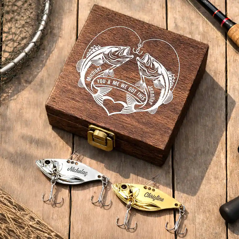 You And Me We Got This - Personalized Metal Fish Lure Set