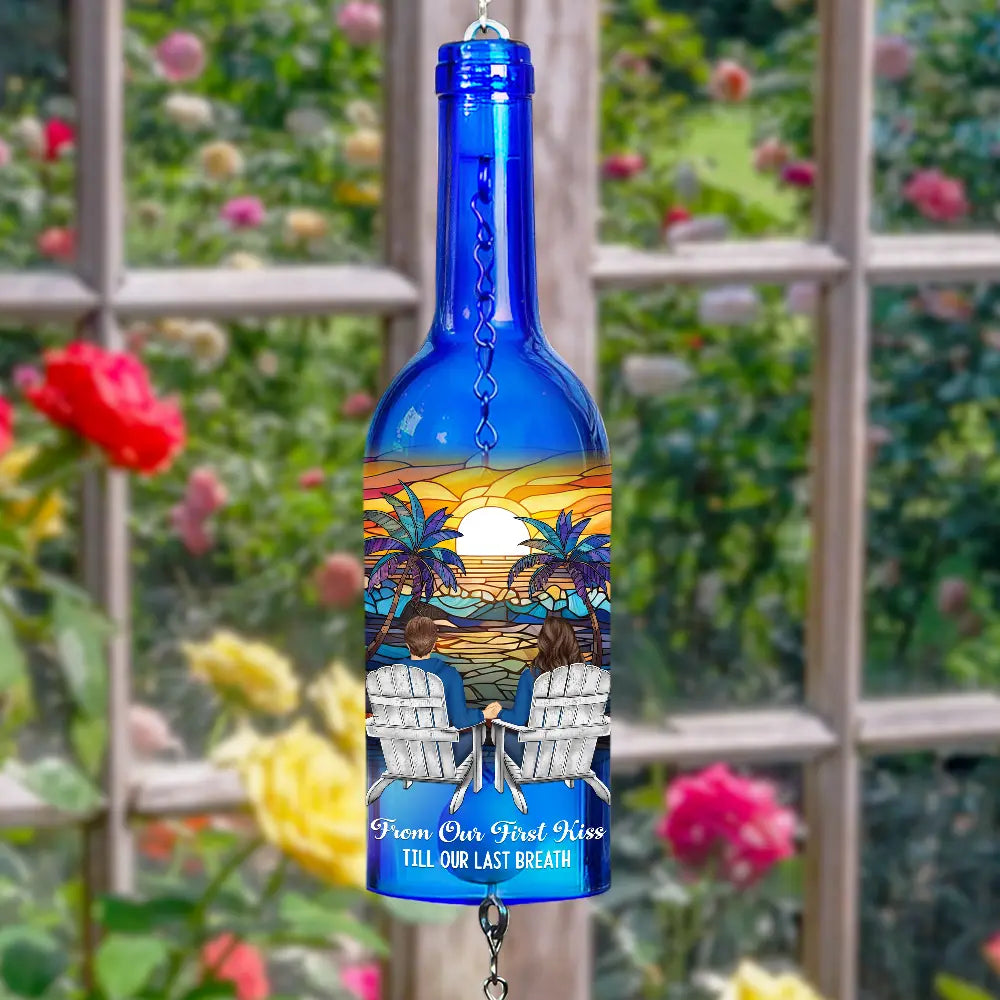 Gift For Couples,Gift For Husband,Gift For Wife,Gift For Boyfriend,Gift For Girlfriend,Love - You And Me We Got This - Personalized Wine Bottle Wind Chime