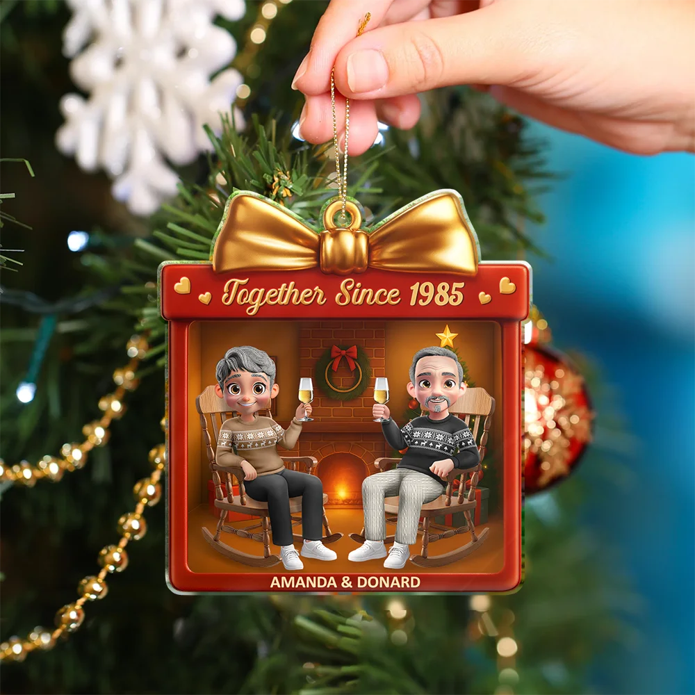 Gift For Couples,Old Couples,Gift For Husband,Gift For Wife,Gift For Boyfriend,Gift For Girlfriend,Love,Christmas - You And Me We Got This 3D Effect Couple - Personalized Custom Shaped Acrylic Ornament