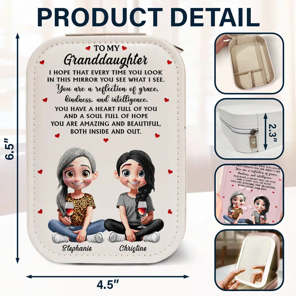 Gift For Daughter,Mom,Daughters (Adult),Love - You Are A Reflection Of Grace - Personalized Makeup Box With LED Mirror