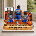 Gift For Father,Top Market,Basketball,Proud,Vector - You Are Our MVP - Personalized Custom Shaped Wooden Plaque