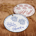 Pet Lovers,Pet Mom,Pet Dad,Dog Lovers,Dog Mom,Dog Dad,Cat Lovers,Cat Mom,Cat Dad,Memorial,Christmas,Sad,Gift For Women,Gift For Men,Custom Photo - You Left Paw Prints On My Heart Memorial - Personalized Circle Ceramic Ornament