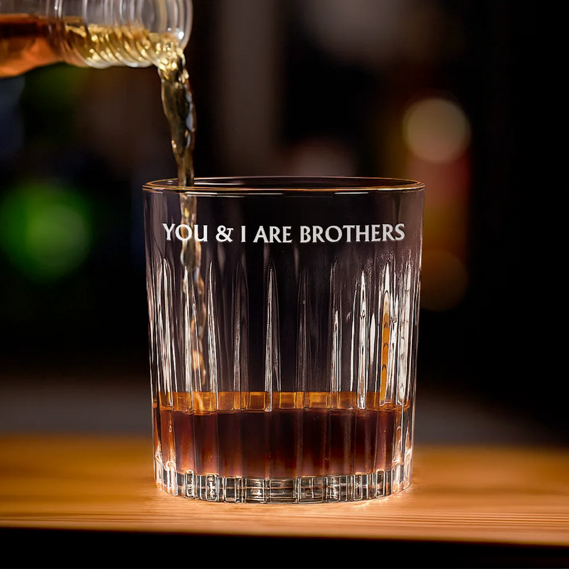 Gift For Brothers. Funny - You & I Are Brothers - Personalized Rocks Whiskey Glass