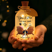Gift For Couples,Gift For Husband,Gift For Wife,Gift For Boyfriend,Gift For Girlfriend,Love - You & Me We Got This Holding Hands Couple - Personalized Short Bottle Light