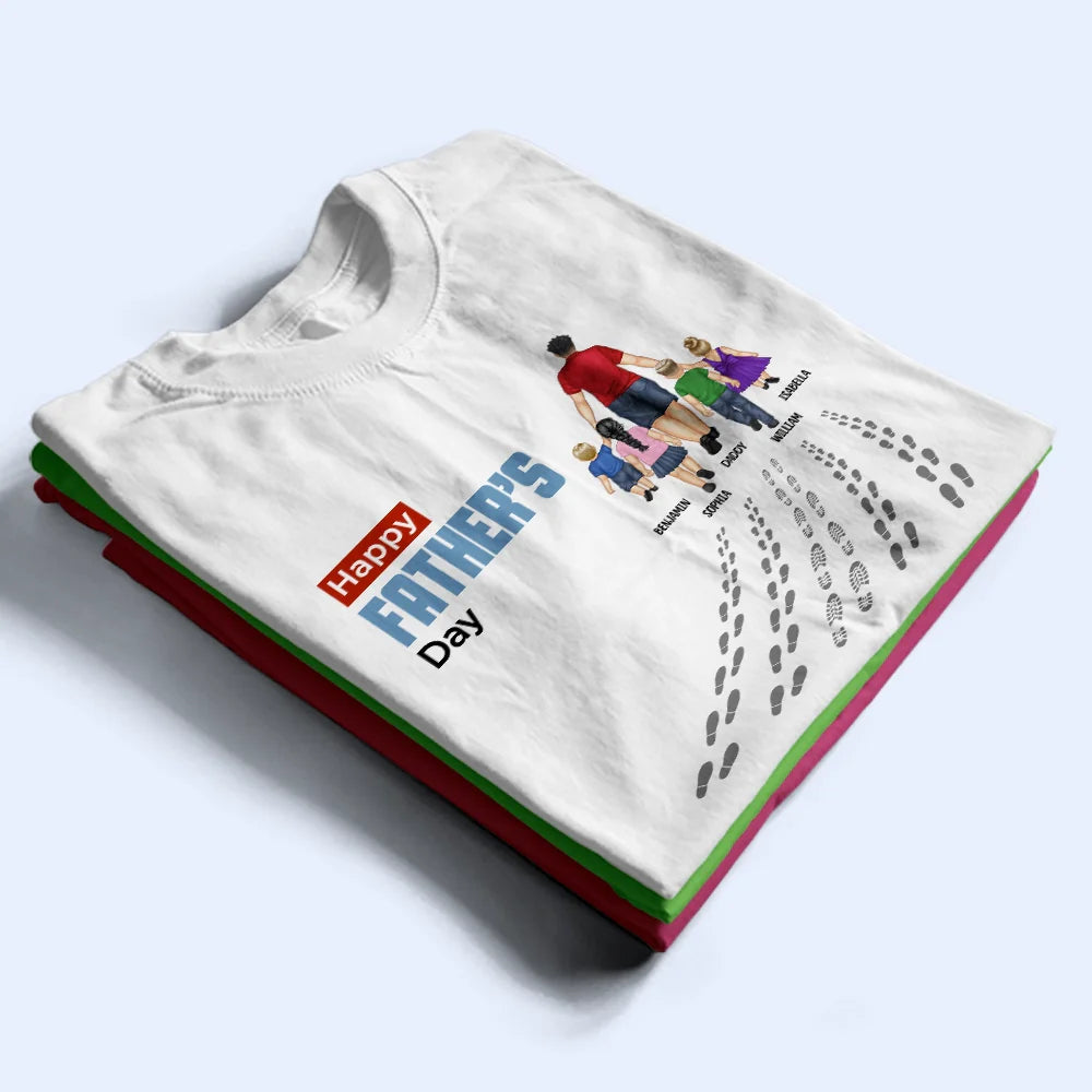Dad - Children, Gift For Father, Happy - You'll Never Walk Alone Dad & Children - Personalized T Shirt