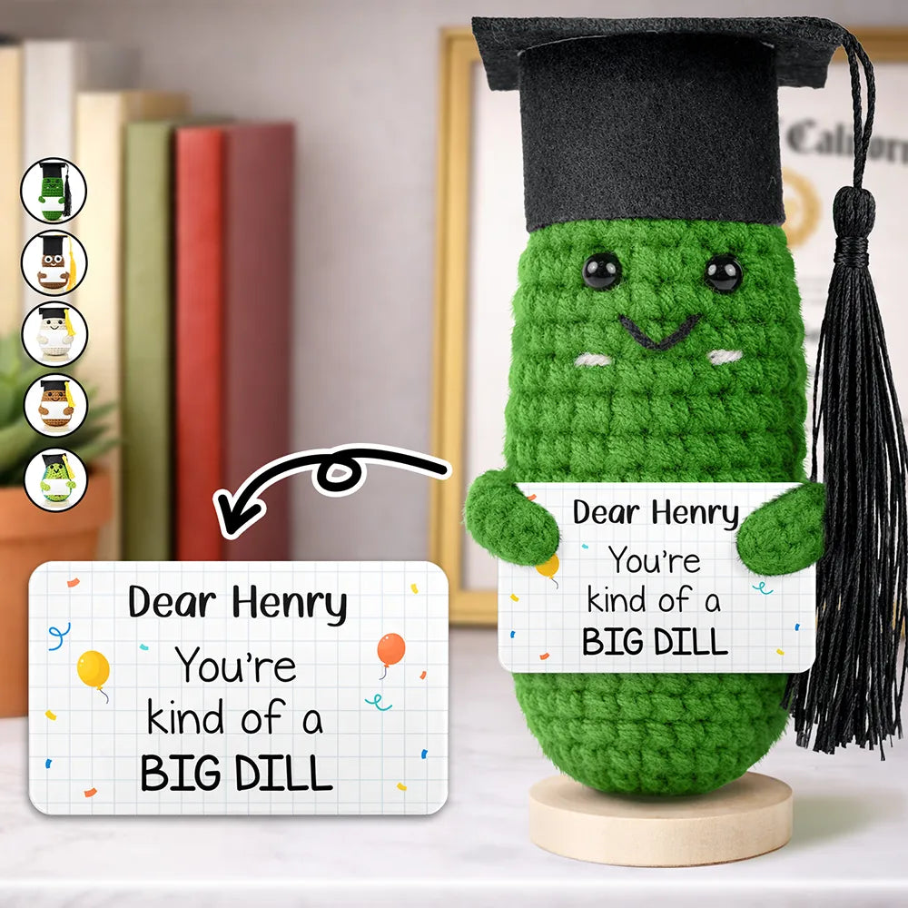 You're Kind Of A Big Dill - Personalized Doll Crochet With Custom Card