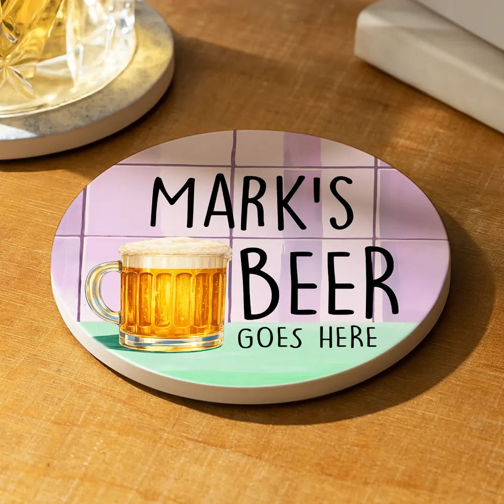 Gift For Mother,Gift For Daughter,Gift For Sisters,Funny - Your Drink Here Mother Daughter Sister - Personalized Ceramic Coaster