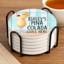 Gift For Mother,Gift For Daughter,Gift For Sisters,Funny - Your Drink Here Mother Daughter Sister - Personalized Ceramic Coaster