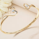 Gift For Women, Gift For Bestie, Old Best friends, Gift For Sisters, Love - Your Heart And My Heart Are Very Old Friends - Personalized Gem Heart Cuff Bracelet