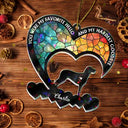 Sad,Memorial,Dog Lovers,Pet Lovers,Christmas - Your Were My Favorite Hello Dog Memorial - Personalized Holographic Acrylic Ornament
