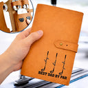Gift For Grandpa,Gift For Father,Golf,Non-Eng,Icon,Proud - Best Dad Grandpa By Par Golf Clubs - Personalized Leather Cable Bag