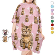 Custom Photo Dog Cat - Gift For Pet Lovers, Pet Mom - Personalized Women's Sleep Tee
