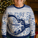 Grandma Mom Toile De Jouy - Personalized Unisex Ugly Sweater